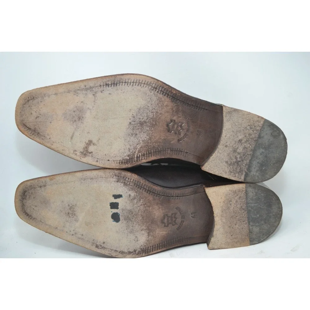 Calzoleria Toscana Handmade Designer Leather Italy‎ Brown Chukka Boots Mens 41